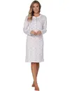 Pastunette Dames nachthemd katoen met lange mouwen - Wit - 100% katoenen nachtjapon dames - Copy