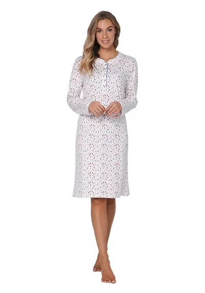 Pastunette Dames nachthemd katoen met lange mouwen - Wit Pastunette Dames nachthemd katoen met lange mouwen - Wit