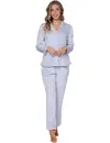 Pastunette Dames Pyjama met knoopsluiting - Blauw streep
