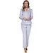 Pastunette Dames Pyjama met knoopsluiting - Blauw streep - Blauw