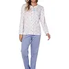 Pastunette dames katoenen pyjama met knoopsluiting -Blauw