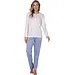 Pastunette dames katoenen pyjama met knoopsluiting -Blauw - Blauw