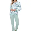 Pastunette dames katoenen pyjama lange mouwen - Groen