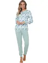 Pastunette dames katoenen pyjama lange mouwen - Groen