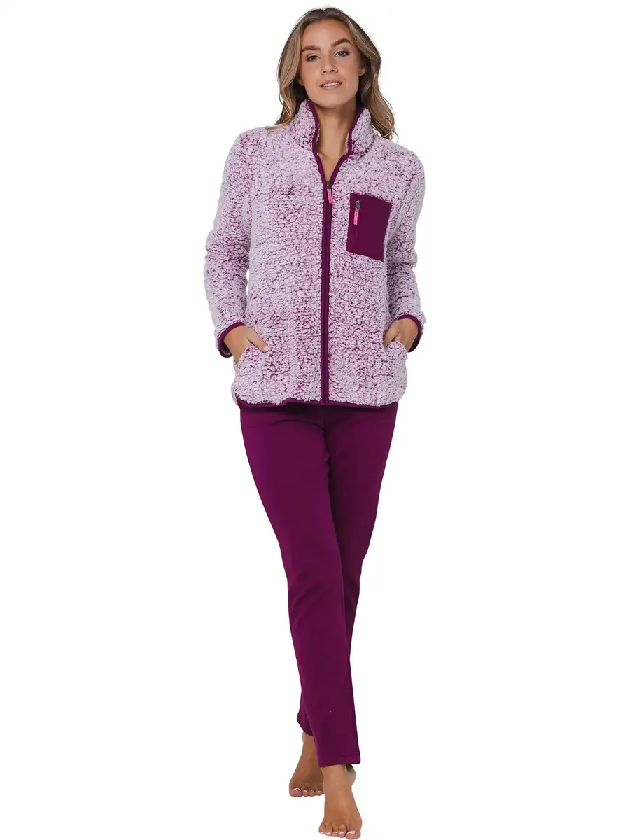 Rebelle Teddy Huispak Dames Fleece - Paars