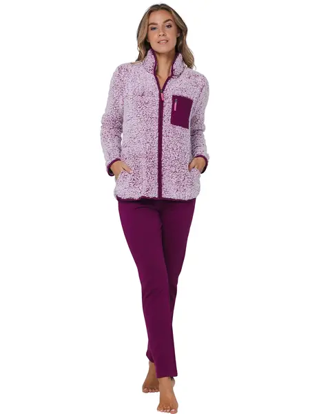 Rebelle Teddy Huispak Dames Fleece - Paars