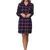 Rebelle dames nachthemd Flanel met knoopsluiting- Donkerblauw