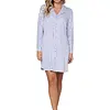 Pastunette dames nachthemd met knoopsluiting-Blauw streep