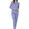 Rebelle Dames Pyjama katoen met lange mouwen - Leopard Lilac