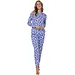 Rebelle Dames Pyjama katoen met lange mouwen - Leopard Lilac - Lichtpaars