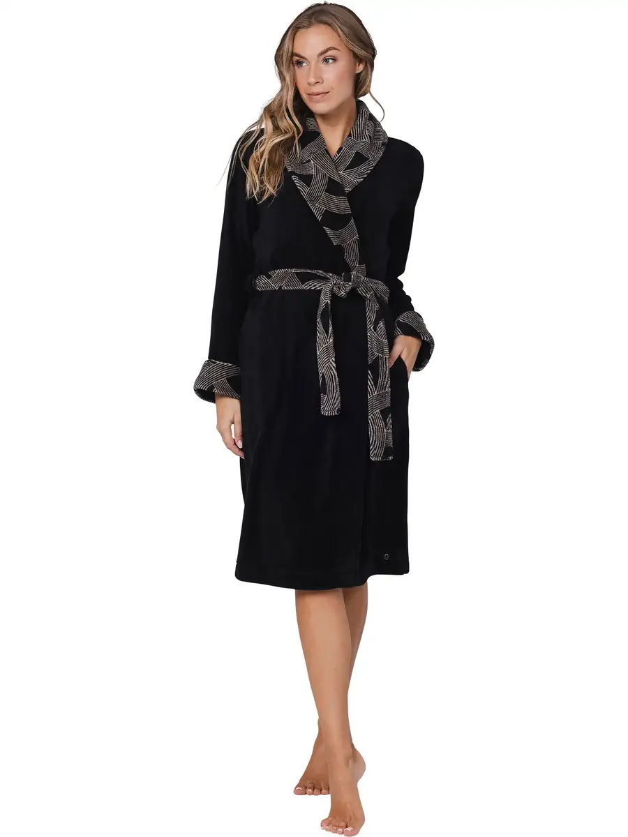 Pastunette dames Badjas - Zwart - Morning Gown