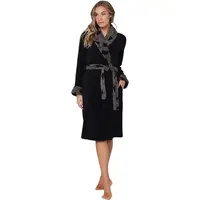 Pastunette dames Fleece Badjas - Zwart - Morning Gown Pastunette dames Fleece Badjas - Zwart - Morning Gown