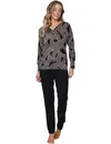 Pastunette dames pyjama lange mouwen - Zwart