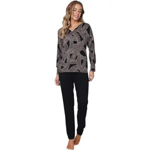 Pastunette dames pyjama lange mouwen - Zwart