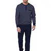 Pastunette Heren katoenen pyjama met lange mouwen - Linear Blauw