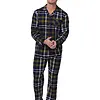 Pastunette Flanellen Heren Pyjama met knoopsluiting  - Donkerblauw