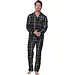 Pastunette Flanellen Heren Pyjama met knoopsluiting  - Donkerblauw - Donkerblauw