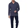 Pastunette Heren Pyjama katoen met knoopsluiting - Linear Donkerblauw