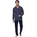Pastunette Heren Pyjama katoen met knoopsluiting - Linear Donkerblauw - Donkerblauw