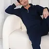 Pastunette heren Huispak - Zipper - Donkerblauw