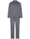 Robson satijnen Heren Pyjama met knoopsluiting  - Donkerblauw