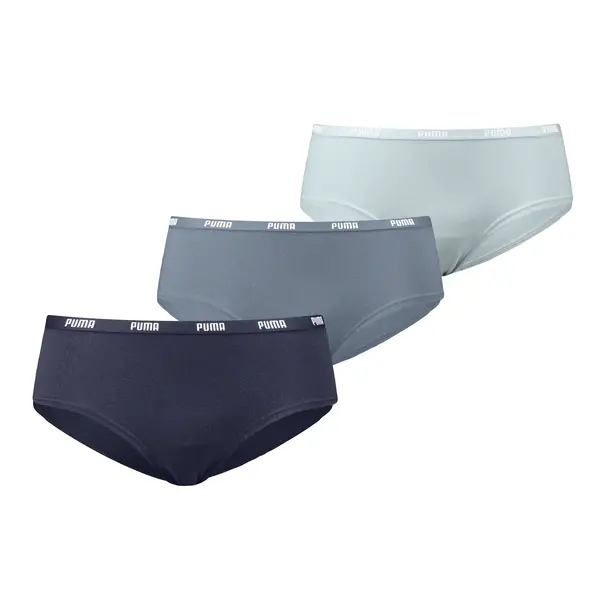 Puma 3-Pack dames Hipsters - Zwarte Katoenen dames onderbroeken - Shorts Puma 3-Pack dames Hipsters - Zwarte Katoenen dames onderbroeken - Shorts