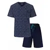 M.E.Q. Heren shortama tricot - Blauw