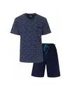M.E.Q. Heren shortama tricot - Blauw