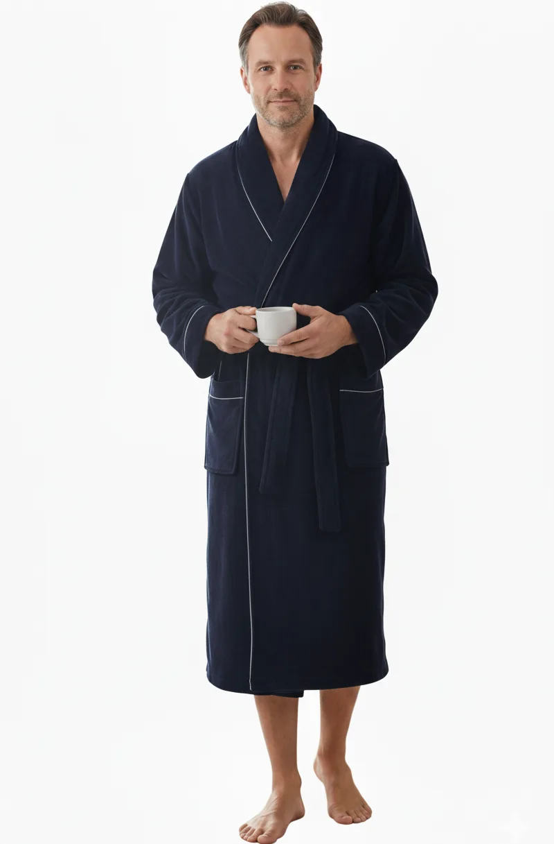 Paul Hopkins heren Fleece Badjas - Sjaalkraag