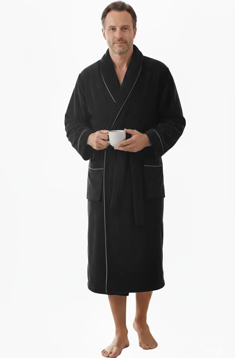 Paul Hopkins heren Fleece Badjas - Sjaalkraag