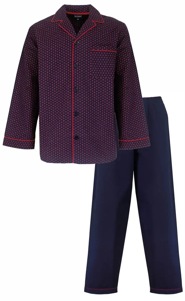 Paul Hopkins heren pyjama doorknoop - Knoopsluiting - Lange mouwen - Katoen