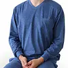 M.E.Q. Heren pyjama lange mouwen katoen - Winter blue