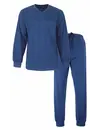 M.E.Q. Heren pyjama lange mouwen katoen - Winter blue