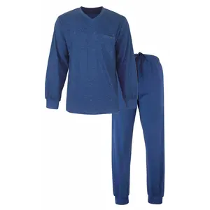 M.E.Q. Heren pyjama lange mouwen katoen - Winter blue M.E.Q. Heren pyjama lange mouwen katoen - Winter blue