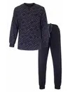 M.E.Q. Heren pyjama lange mouwen katoen - Blue monogram