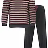 M.E.Q. Heren pyjama lange mouwen katoen - Grey stripe