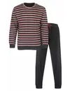 M.E.Q. Heren pyjama lange mouwen katoen - Grey stripe