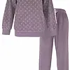 Tenderness dames pyjama Velours - Lila Flower - Warme winter pyjama - Teddy