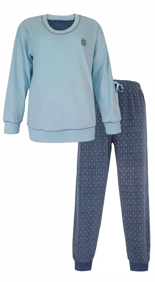 Tenderness dames pyjama Velours - Lichtblauw - Warme winter pyjama - Teddy - Copy