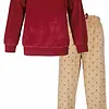 Irresistible dames pyjama Velours - Red stars - warme winter dames pyjama