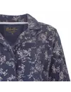 Medaillion dames velours pyjama doorknoop - Winter Flower - Warme zachte pyjama