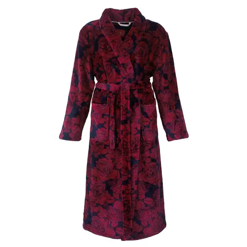 Medaillion dames badjas fleece - Red Flower Medaillion dames badjas fleece - Red Flower
