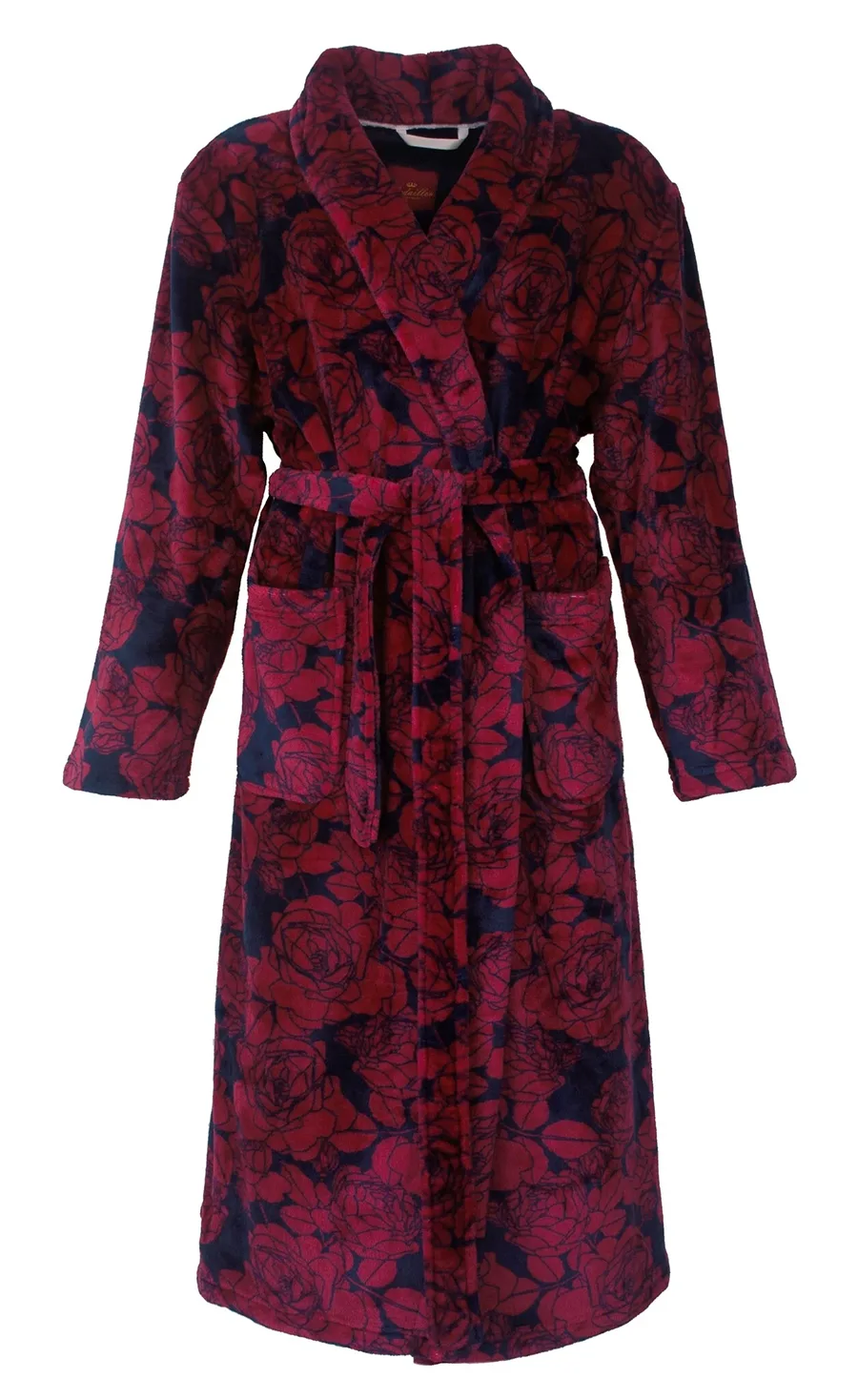 Medaillion dames badjas fleece - Red Flower