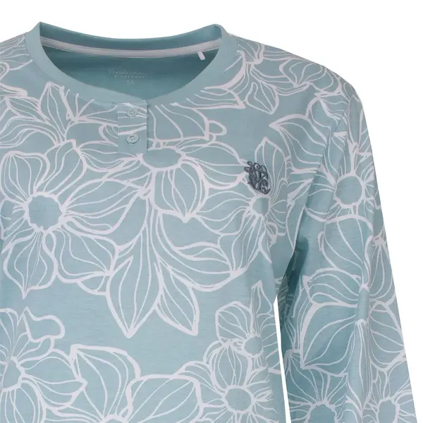Tenderness dames pyjama Tricot lange mouw - Aqua blue Tenderness dames pyjama Tricot lange mouw - Aqua blue