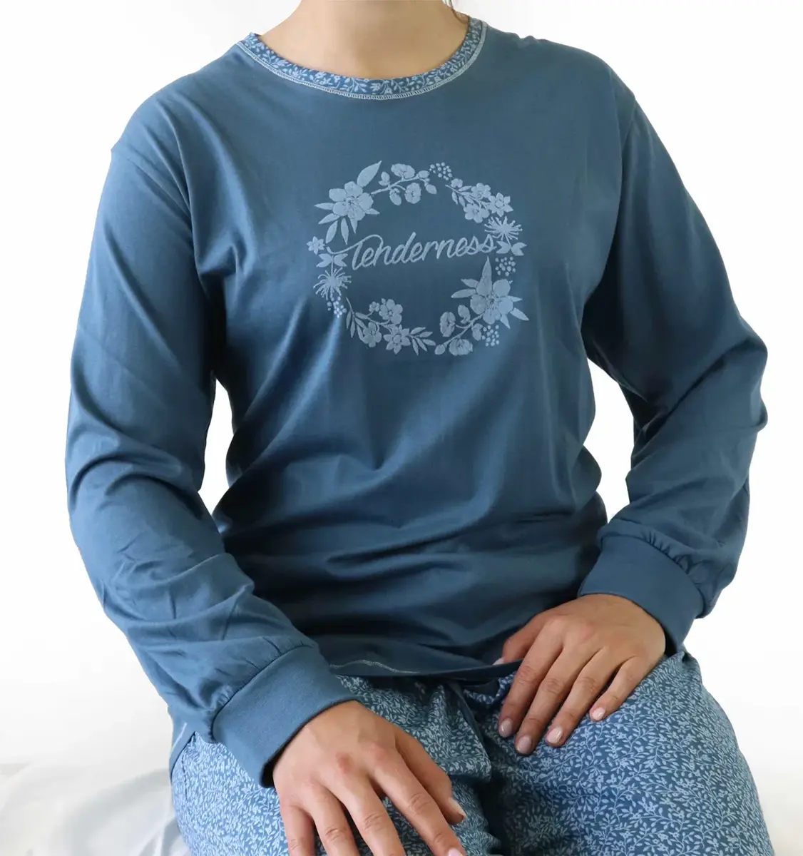 Tenderness dames pyjama Tricot lange mouw - Winter Flower