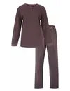 Medaillion katoenen dames pyjama lange mouw - Ton sur ton