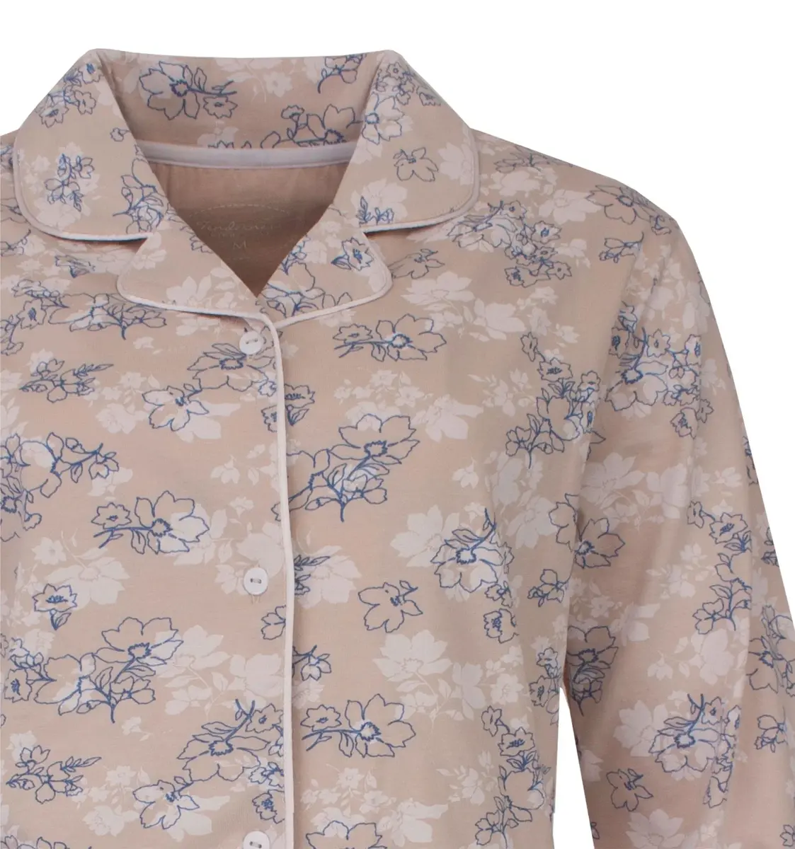 Tenderness dames pyjama - Doorknoop knoopsluiting - Beige Tenderness dames pyjama - Doorknoop knoopsluiting - Beige