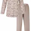 Tenderness dames pyjama - Doorknoop knoopsluiting - Beige