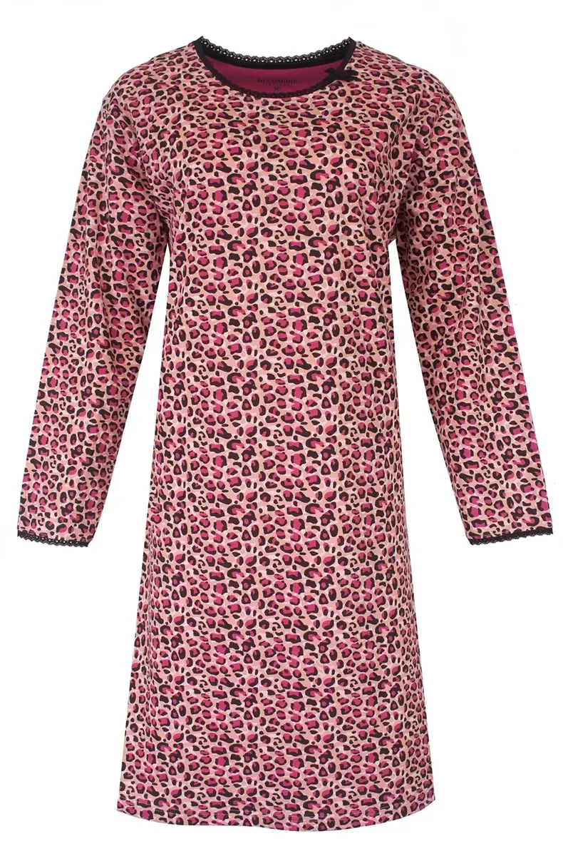 Irresistible dames nachthemd - Pink Panter - Katoen - Lange mouwen - 100% katoenen nachtjapon lange mouw Irresistible dames nachthemd - Pink Panter - Katoen - Lange mouwen - 100% katoenen nachtjapon lange mouw