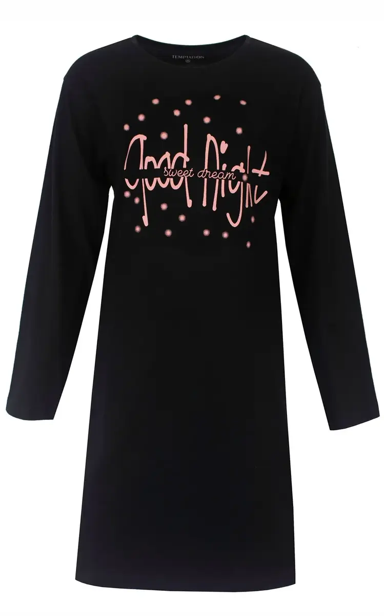 Temptation dames nachthemd lange mouw "Good Night" Temptation dames nachthemd lange mouw "Good Night"